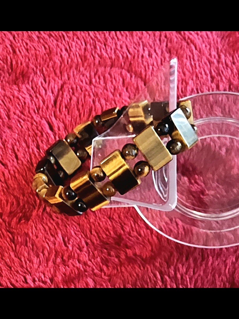 Vintage Natural Tiger’s Eye Geometric Stretch Bracelet UNISEX!!